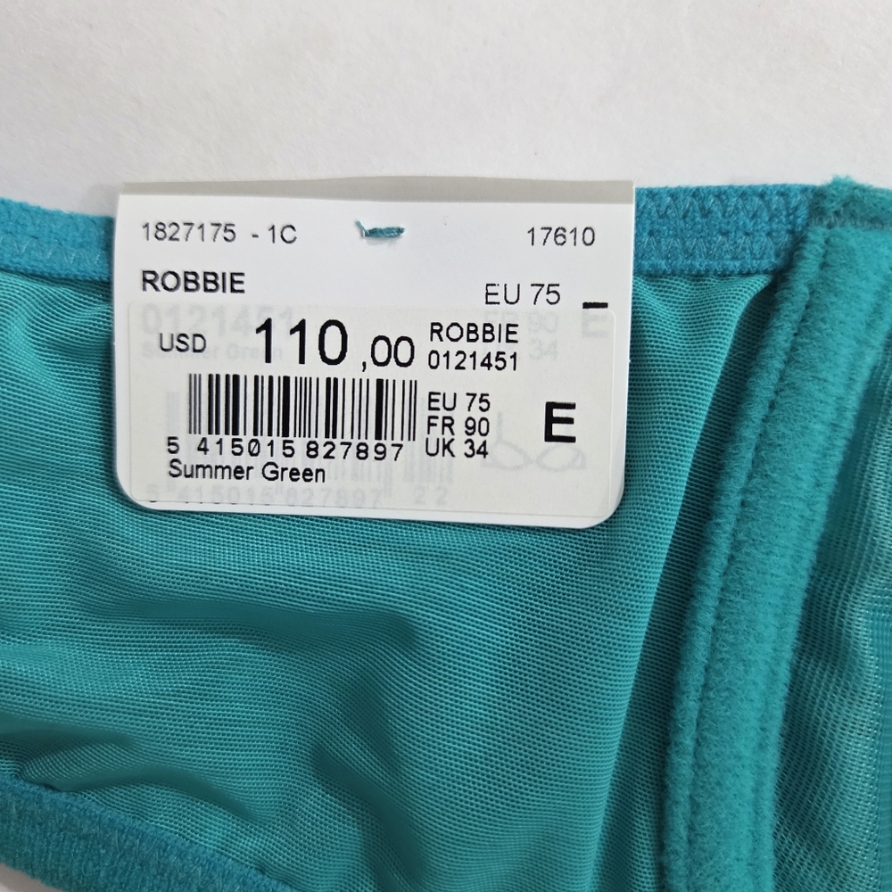 NWT Marie Jo L'Aventure Robbie Bra Summer Green Underwire Size 34 E - Picture 11 of 13